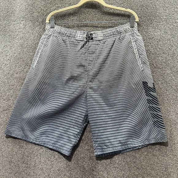 Nike Volley Swim Trunks Men‎ Large Gray Drawstring Shorts Pockets Spellout Logo - Picture 1 of 9
